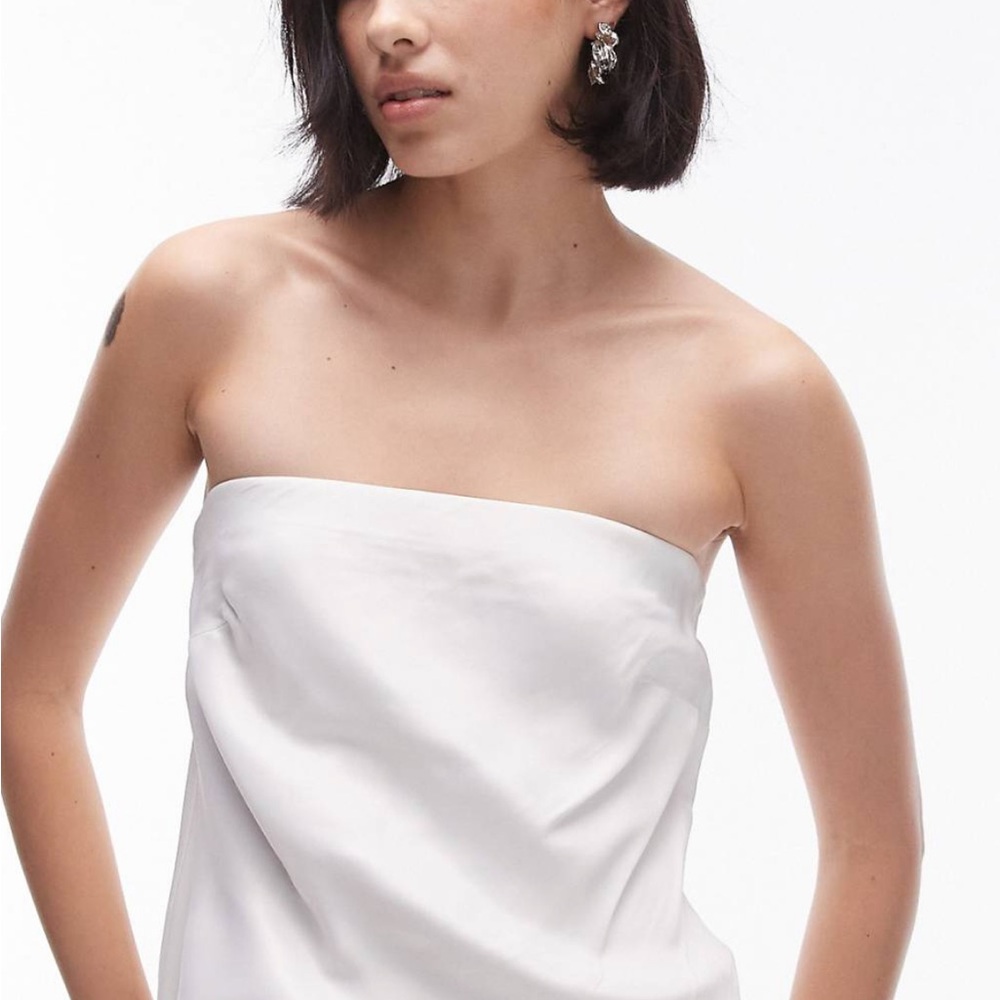 Topshop Satin Longline Bandeau
